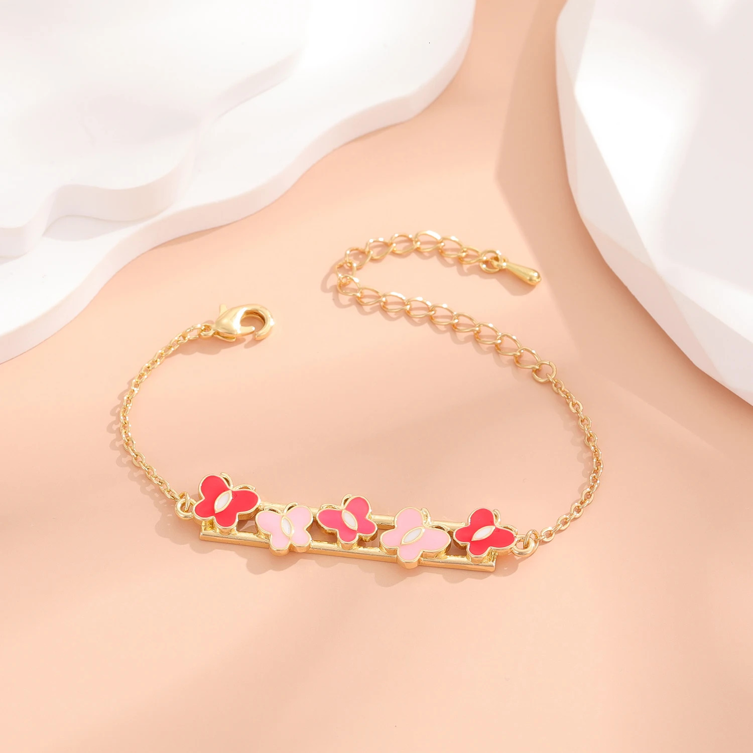 Little Girl Butterfly Bar Charm Childrens Bracelet for Kids Fashion Accessories Toddler Jewelry Simple Style 250922