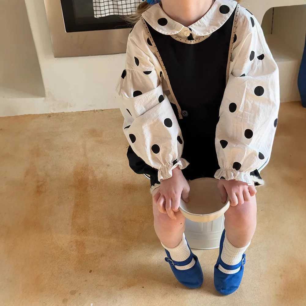 Polka Dot Shirt 2025 Spring and Summer New Fashionable Cute Fun Vintage Allmatch Polka Dot Long Sleeve Collar Shirt C251007