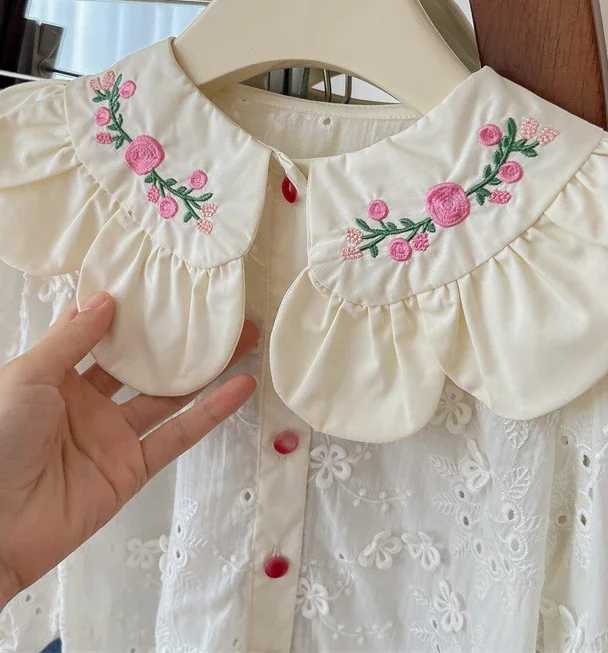 Childrens Clothing Shirt 2024 New Girls Doll Shirt Childrens Clothing Autumn Clothing Korean Embroidered Shirt Baby C251007