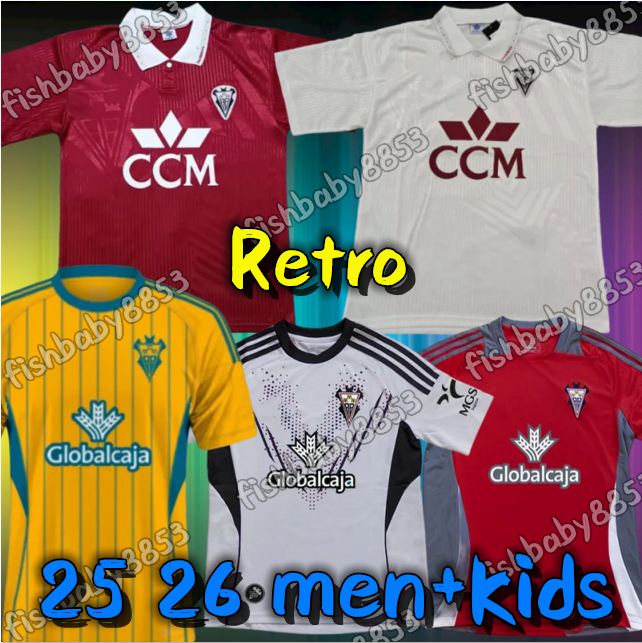 New 2025 2026 Albacete Balompie men soccer jerseys 94 95 retro Rodriguez Manu Fuster Vallejo Dubasin Boyomo Fran alvarez Flavien Riki 25 26 Men kids kit football shirt