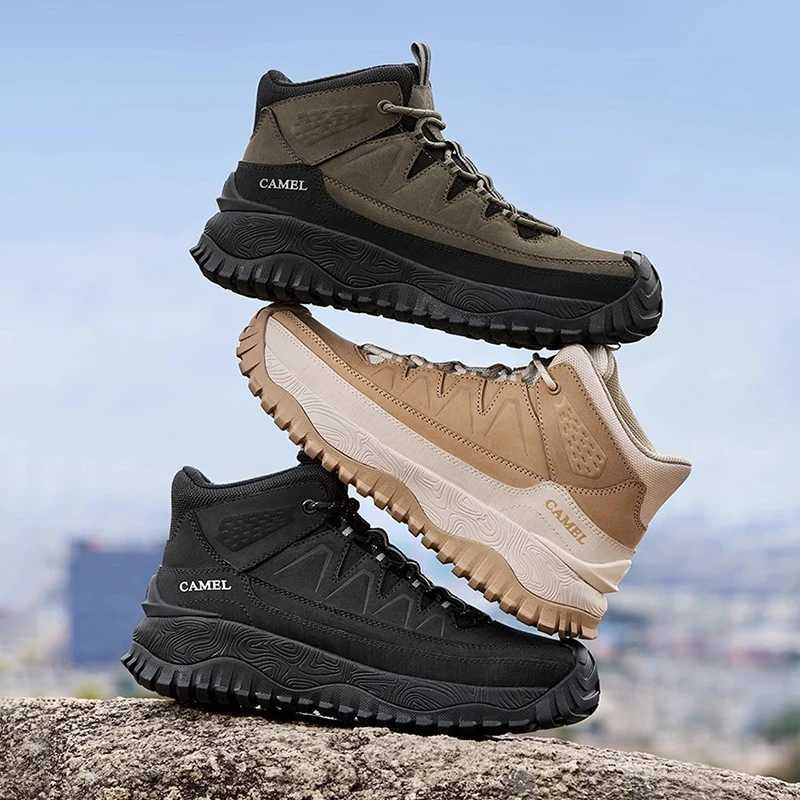 GOLDEN CAMEL Mens Hightop Hiking Shoes Antislip Wearresistant Mountaineering Boots Casual Sports Shoes for Men 2025 Winter J251007