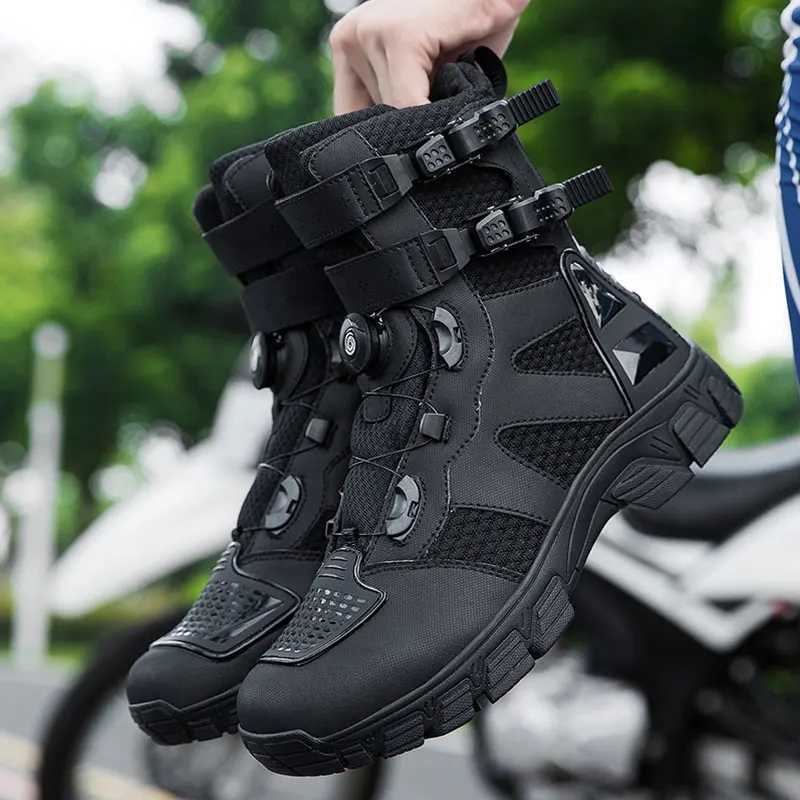 Mens Motorcycle Boots High Quality Breathable Motocross Shoes TPU Protective Men Motorcycle Shoes Nonslip Motos Riding Boot J251210