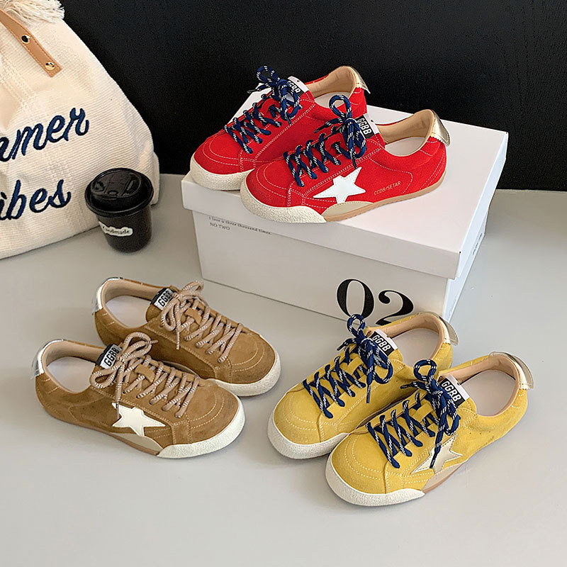 Premium Luxury Shoes 2025 Women's Genuine Leather Sneakers with Star Print Breathable Soft Sole Flat Fashion Shoes Free Shipping