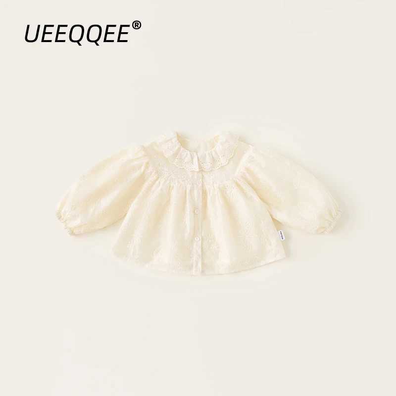 Spring Autumn Children Blouses 110Y Girls Solid Floral Long Sleeve Casual Shirts Tops Korean Toddler Wear For Kids Clothing New C251007