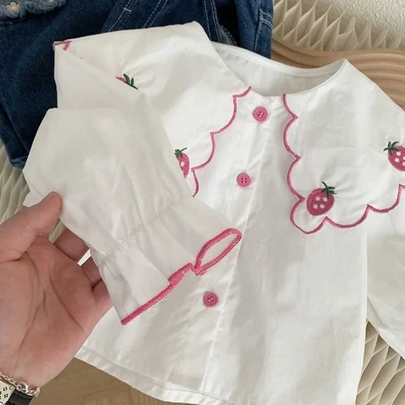 Girls Shirts Spring and Autumn New Baby Fashionable Pure Cotton Shirts 2023 New Korean Childrens Top 06Y C251007