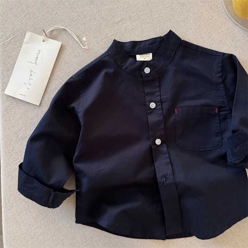 Baby Boys Blouses Toddler Striped Blouse Kids LongSleeved Top Girls Lapel Pocket Shirts 2025 Spring Autumn Childrens Clothing C251007