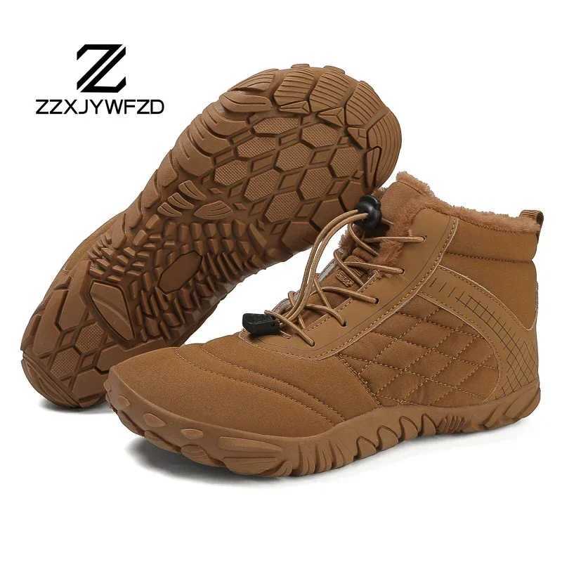 2024 New Winter Boots for Men Snow BareFoot Women Outdoor Nonslip Warm Fur Casual Sneakers Plus Size Ankle Boots Hiking Shoes J251007