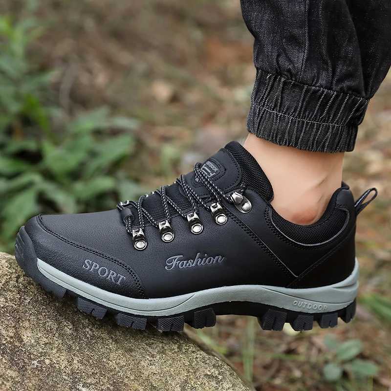 Men Hiking Shoes Outdoor Comfortable Antislip Shockabsorbing Laceup Men Shoes Lightweight Lowtop Casual Sports Shoes Men J251007