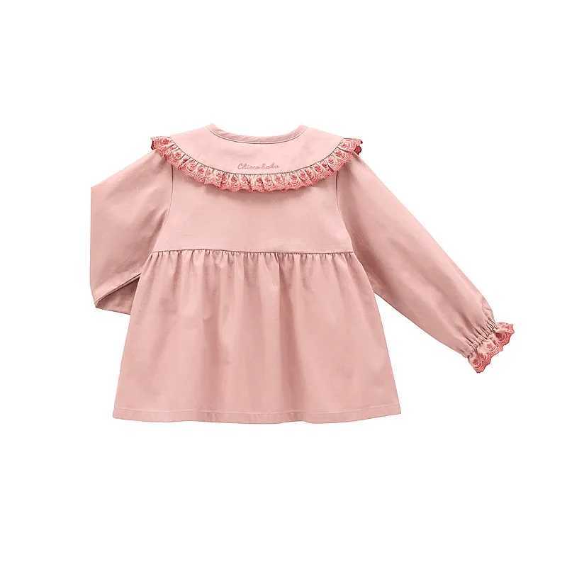 New Spring and Autumn Girl Cartoon Cute Little Rabbit Embroidered Doll Collar Shirt C251007