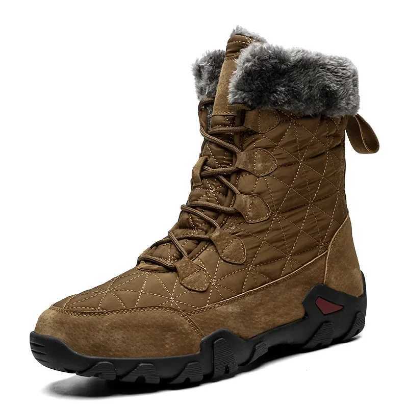 Winter Mens Hiking Shoes Outdoor Mens Snow Boots Velvet Comfortable Work Mens Boot Mountaineering Travel Casual Cotton Shoes J251007