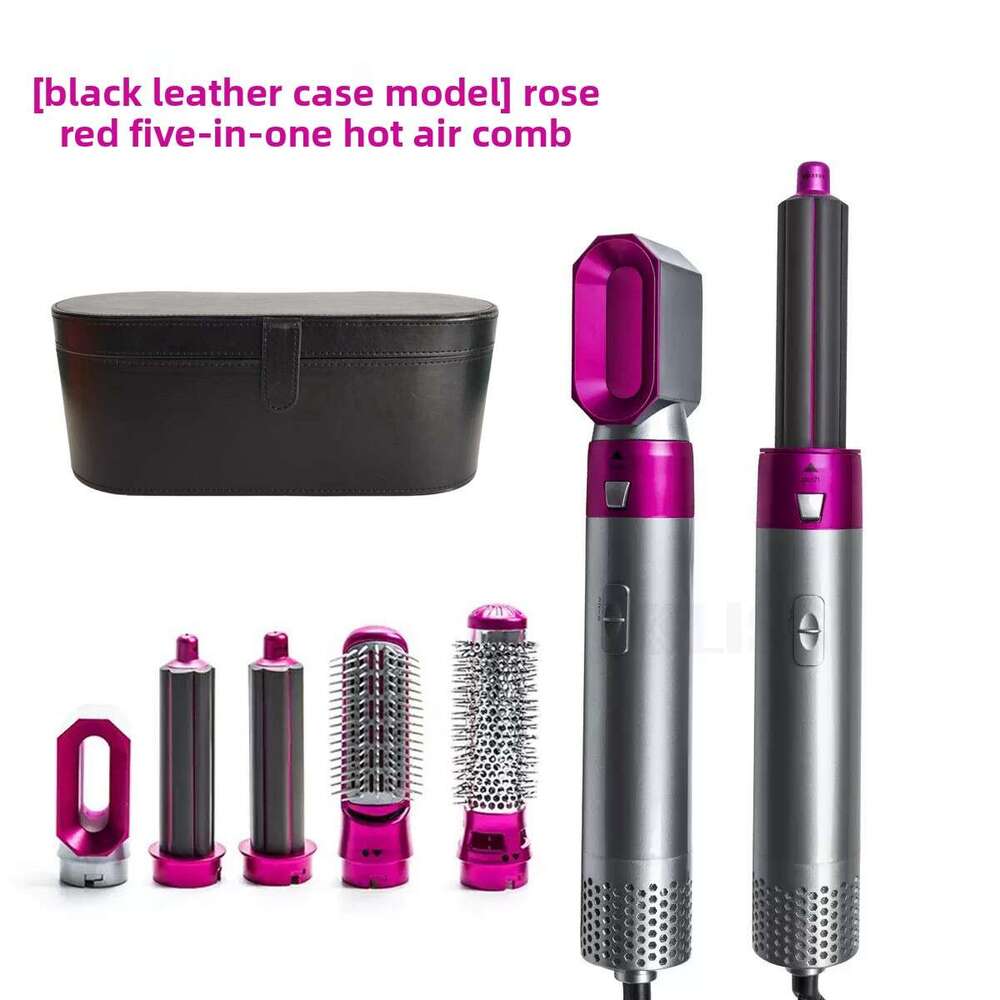 Fully Iron Curling And Straightening Dual-Use Styling 5-In-1 Hot Air Comb Automatic Multi-Functional Hair Dryer Plug-In