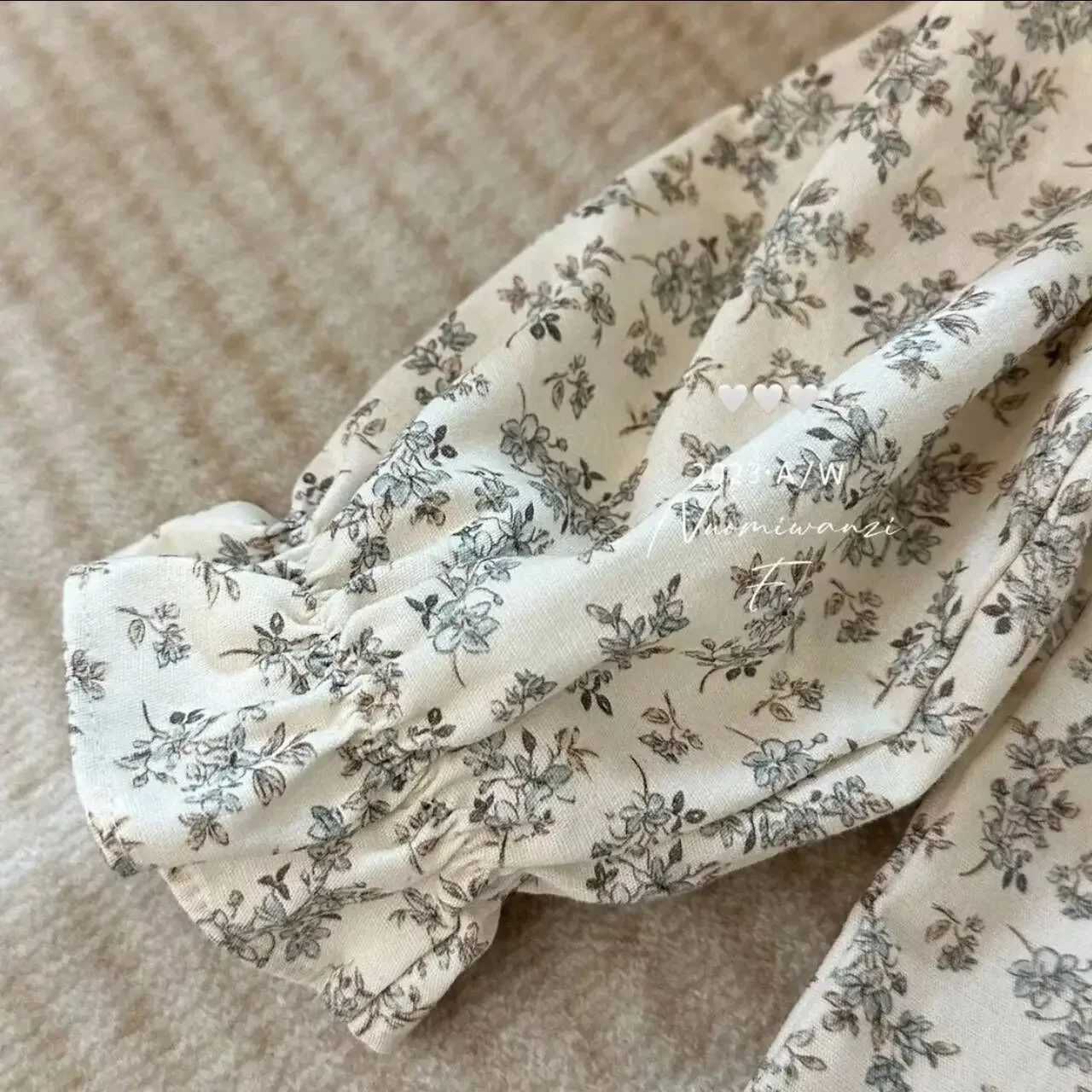 Lime Korean Version of Foreign Style Girl Floral Shirt Spring and Autumn 24 New Fashionable Baby Girl Retro Shirt Top C251007