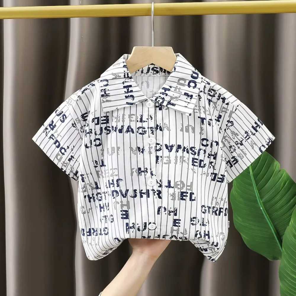 Children Top Shirt for Boy Top Shirts Lapel Collar Shirts Short Sleeve Kids Clothes Summer Tops Fashion Casual Teen Girl Clothes C251007