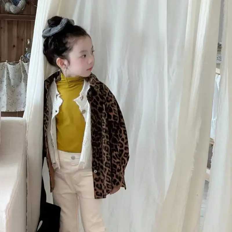 New Spring Autumn Summer Girls Kids Leopard print Shirt Comfortable Cute Baby Clothes Children Clothing 90150CM C251007