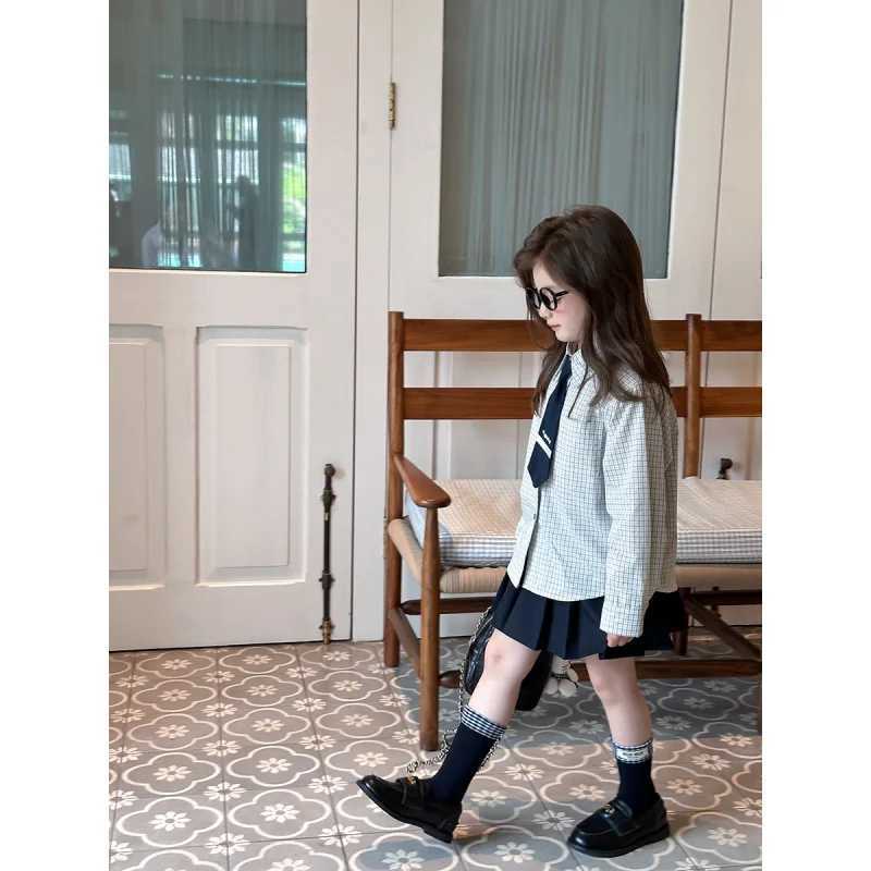 2025Boys and Girls Spring and Autumn New Korean Style Casual College Style Shirt Tops C251007