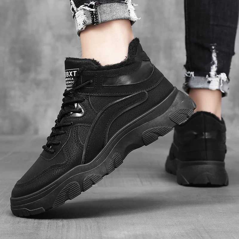 Cowboy Boots Men Warm Plush Lined Ankle Boots Platform High Top Beige Suede Material Designer Shoes 2025 New Model Luxury Shoes J251007