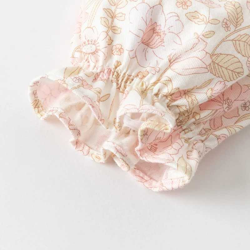 Dave Bella Childrens Floral Shirt 2025 Spring Sweet Cute Girls Baby Cotton Blouse Comfortable Kids Casual Top Gentle DB1252375 C251007