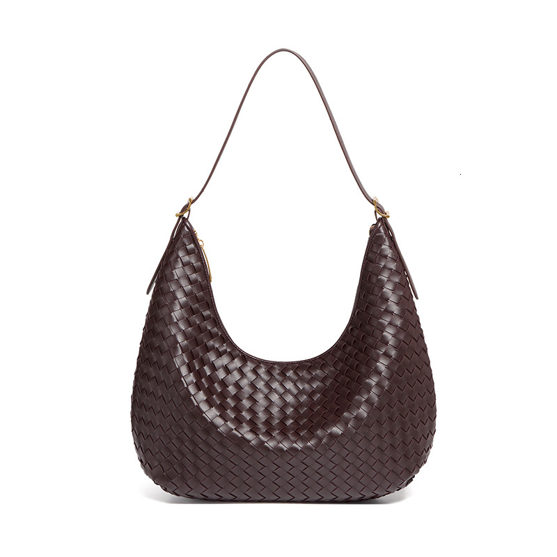 Women's New Minimalist Woven Underarm Crescent Commuter Shoulder Tote Bag
