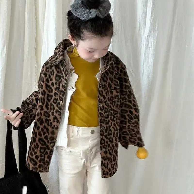 New Spring Autumn Summer Girls Kids Leopard print Shirt Comfortable Cute Baby Clothes Children Clothing 90150CM C251007