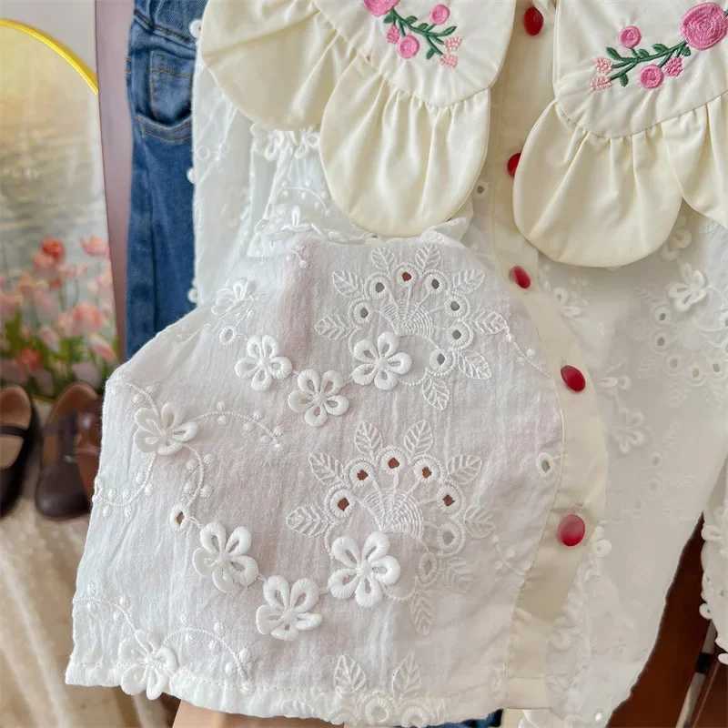 Childrens Clothing Shirt 2024 New Girls Doll Shirt Childrens Clothing Autumn Clothing Korean Embroidered Shirt Baby C251007