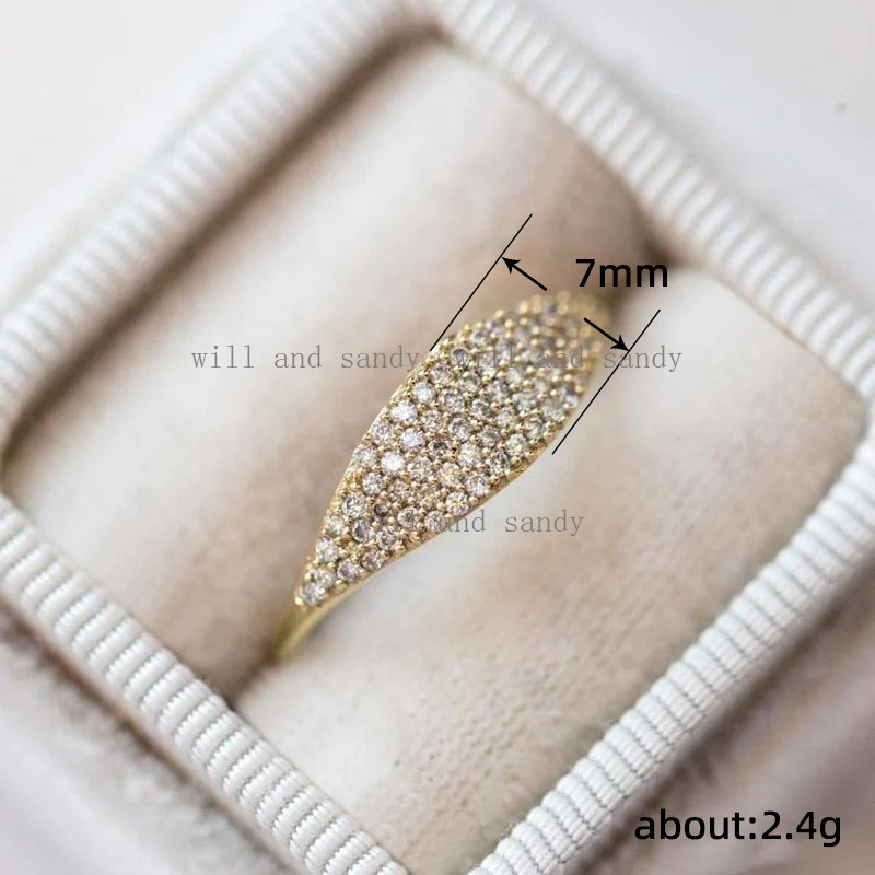 14K Gold Plated Stacking Signet Rings for Women Gold Zirconia Diamond Eternity Ring Promise Wedding Bands CZ Engagement Rings Fine Jewelry Birthday Ch