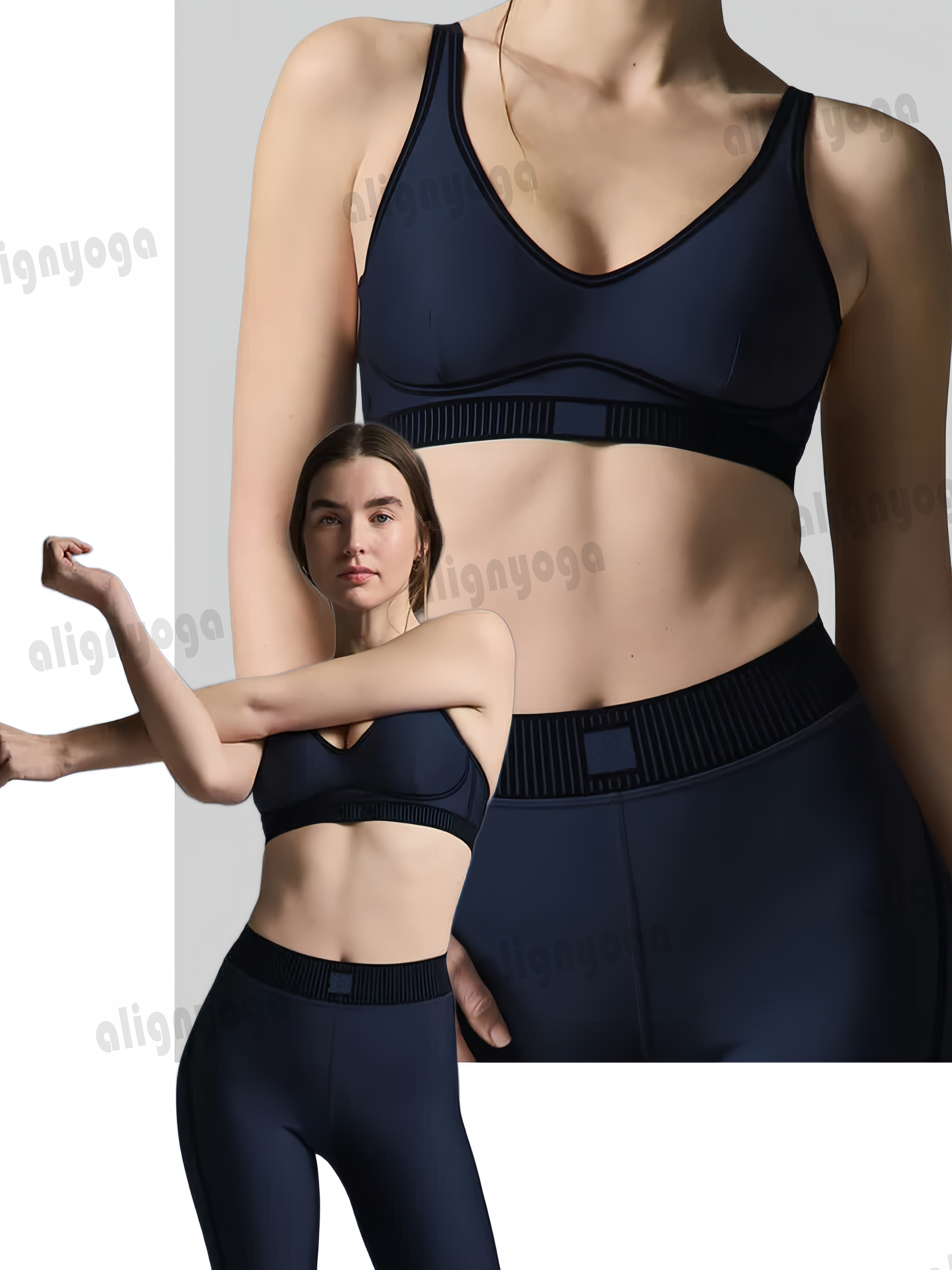 YOGA Women's Quick-drying Sports Bra Fashion High Waist Hip bra+legging Tummy Tights Breathable Yoga Fiess Running Set alosetliness women clothes bra set suit