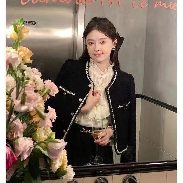 2025 Women's Spring Coarse Wool Short Coat Autumn French Designer Jacket Retro design Design Elegant Social Top Autumn/Winter New Luxury Jacket