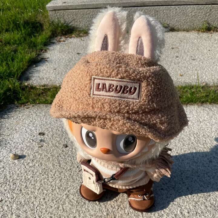 38Cm Big Labubu Doll Dress Be Latte Vinyl Plush Doll Action Figure Original Overalls Stuffed Toy Figurine Bust Pop In Stock