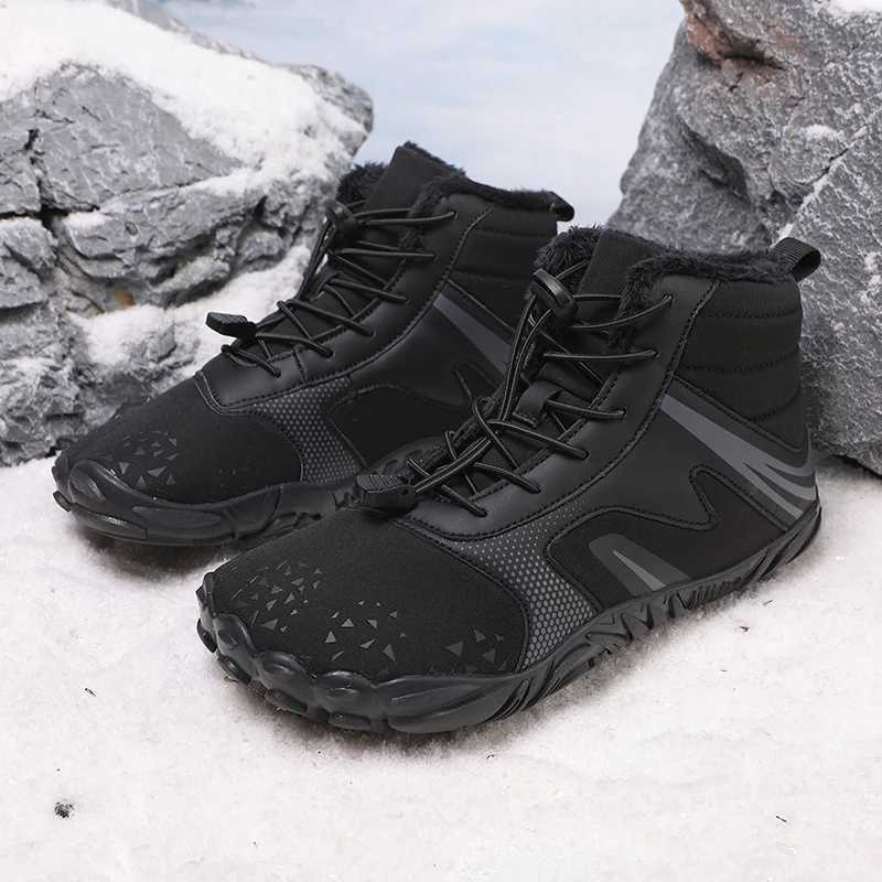 New Winter Boots for Men Women Snow BareFoot Boots Outdoor Nonslip Warm Fur Casual Sneakers Unisex Ankle Boots Hiking Shoes J251007