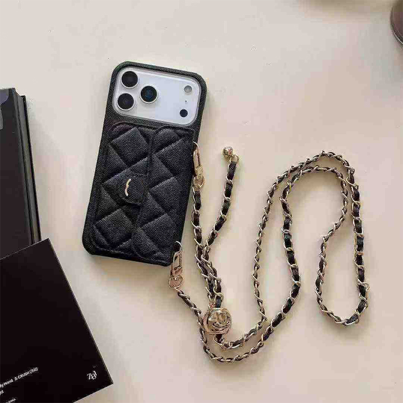 17 Pro Max Designer Phone Case Cross Body for IPhone 11 12 13 14 ProMax Fashion Leather Cases Luxury Chain Phones Cover Card Holder Coin Wallet 2025 a
