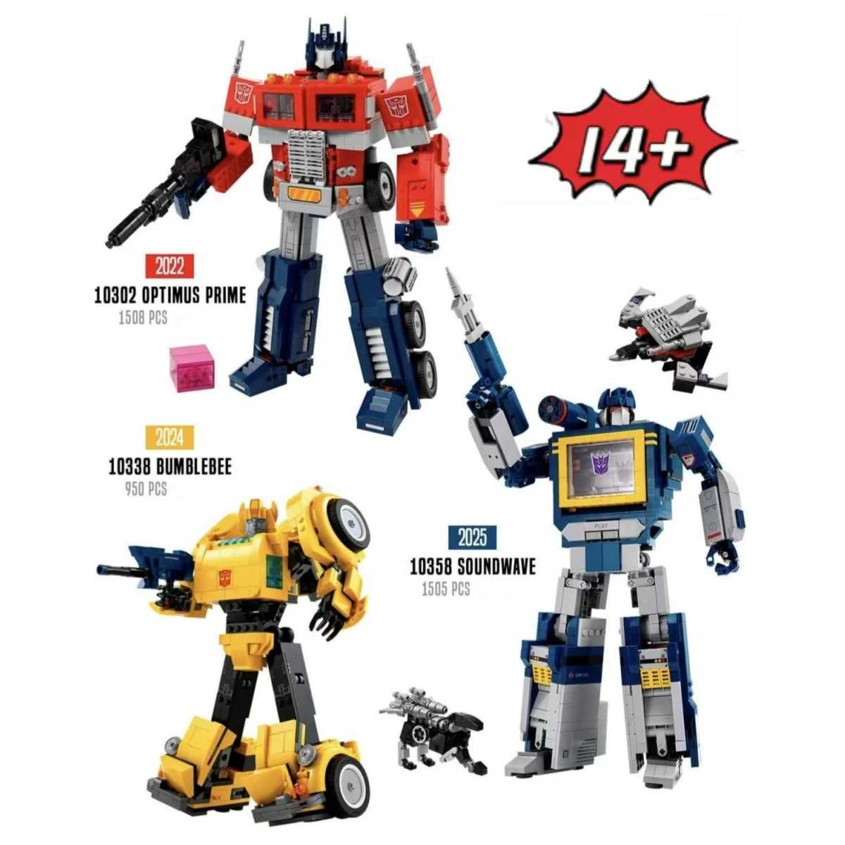 2025 NEW Creative Transform Robot Truck Car Soundwave Building Blocks Bricks 10358 10338 10302 Toys Christmas Birthday Gifts C251027
