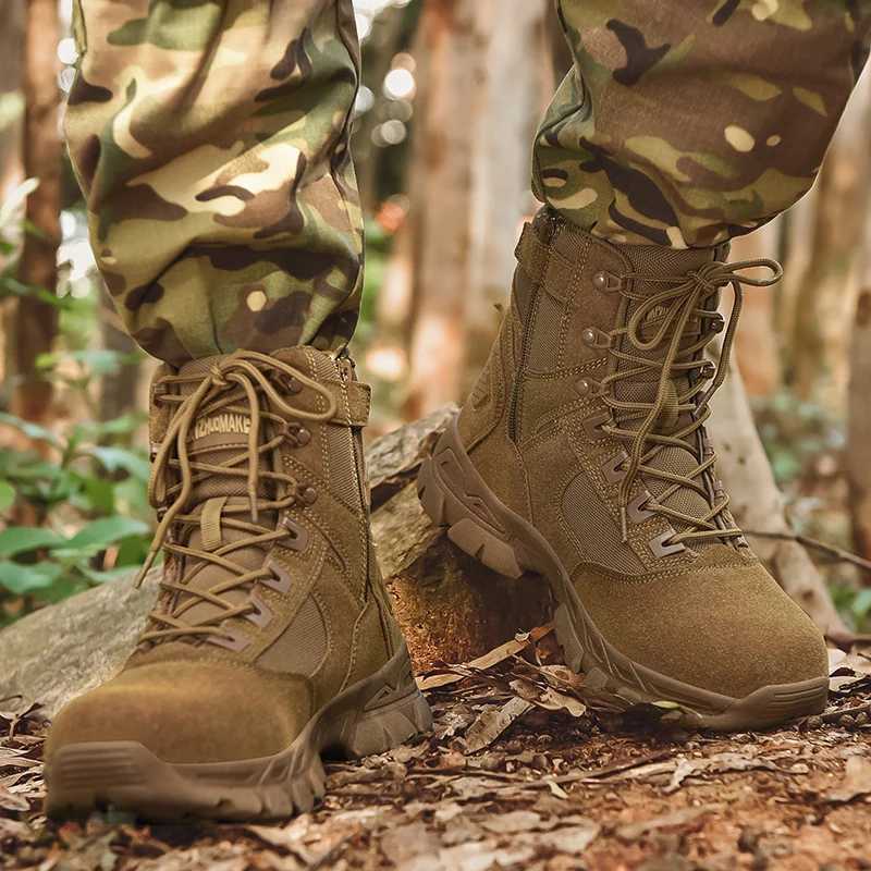 Hiking Shoes Men Boots Midtop Laceup Durable Casual Sports Shoes Outdoor Thicksoled Comfortable Combat Boots Men J251007