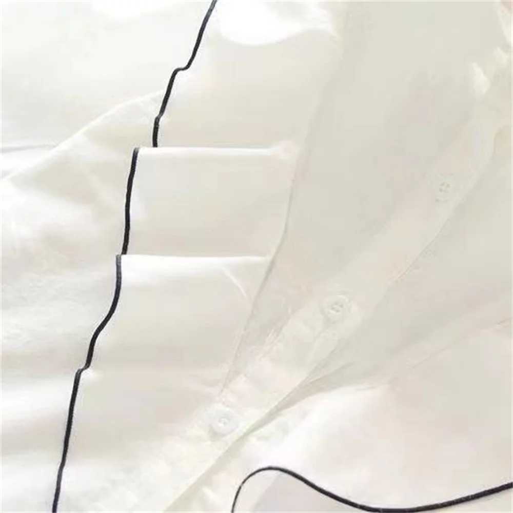 2024 Girls White Shirt for Kids Spring Autumn Korean Fashion Children LongSleeved Cute Bow TShirt Cotton Casual Top Clothes C251007