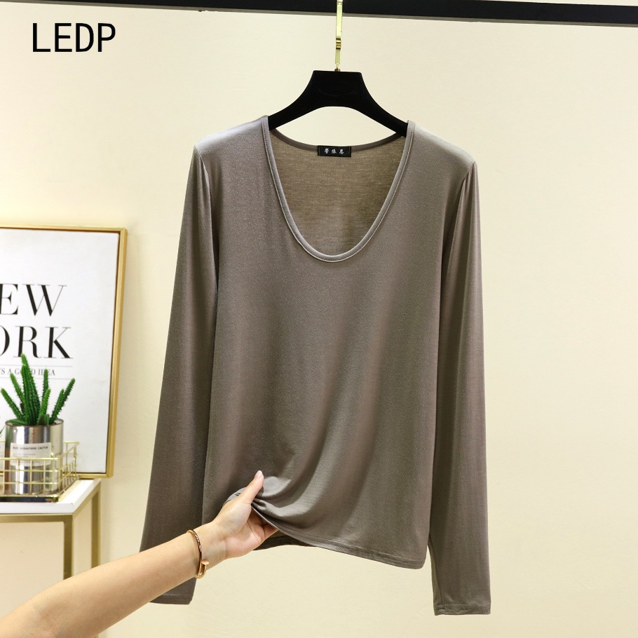 231212 Large size women's T-shirt with fake collar decoration, layered design, spring and autumn outer wear, cotton fabric, slim commuter style