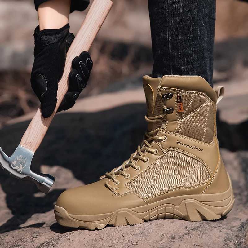 Outdoor Hiking Shoes Men Comfortable Wearresistant Combat Boots Men Thicksoled Shockabsorbing Casual Ankle Boots Men J251007