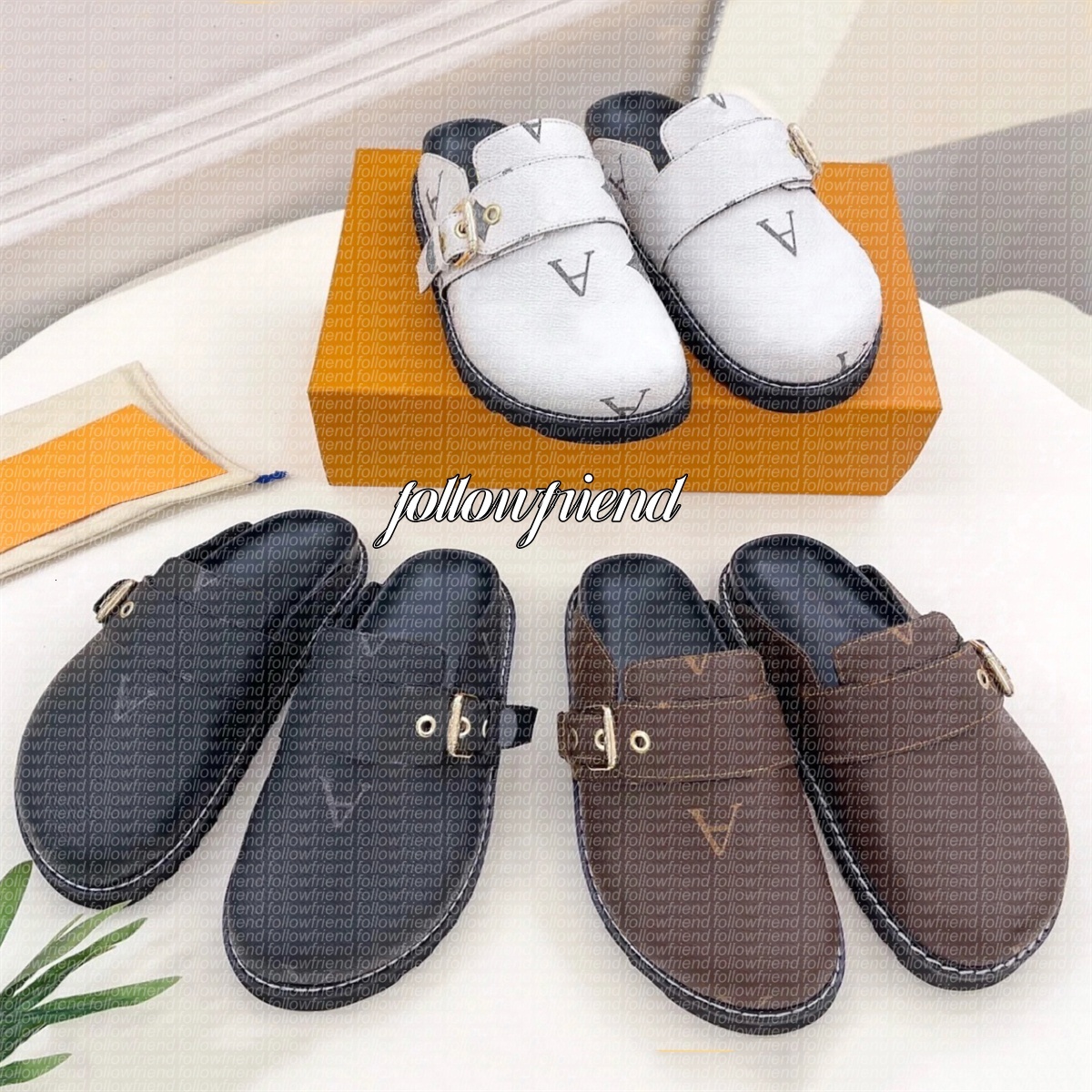 Designer clog Slippers Flat Scuffs sandals Calfskin Mules cosy clog men Slippers Letter Printing Comfort Casual sliders womens Platform sandals fluffy shoes