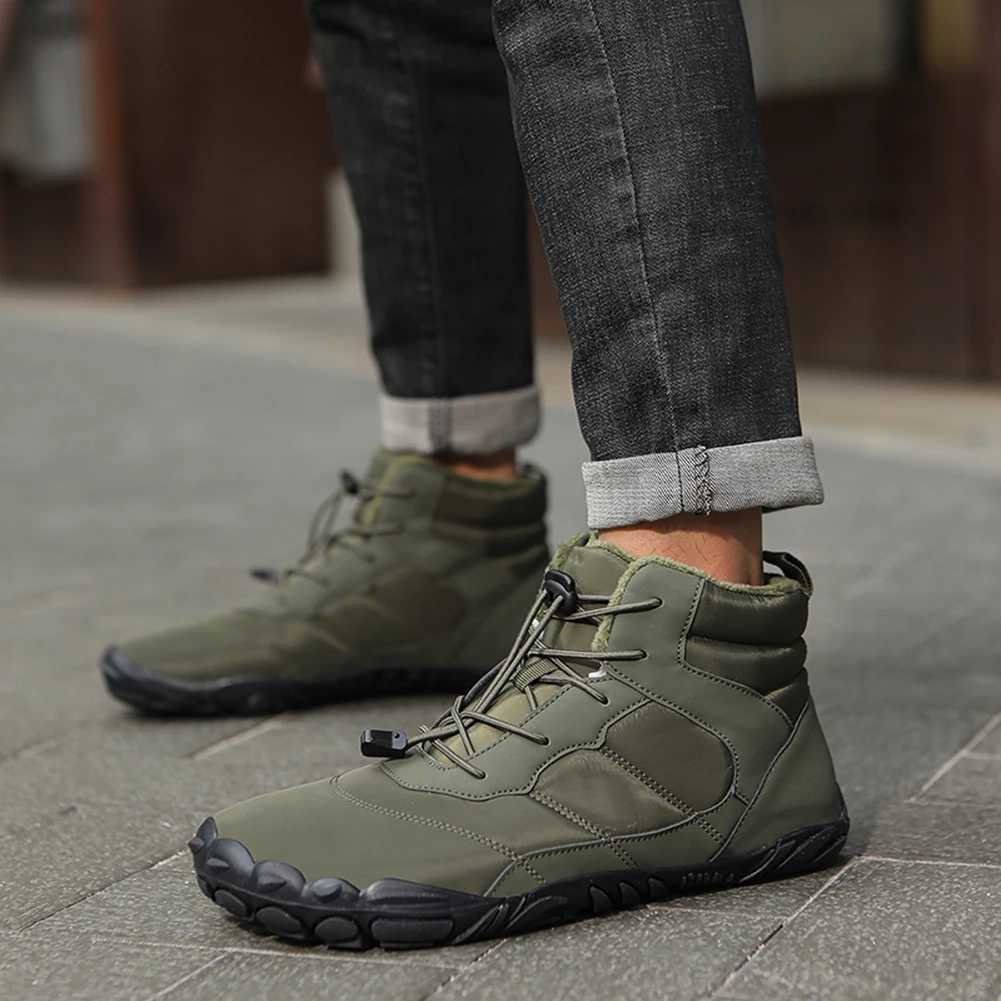Women Men Trekking Shoes Lightweight Barefoot Shoes Fur Lined Snow Boot Shock Absorption Work Boots Winter Warm Jogging Sneakers J251007