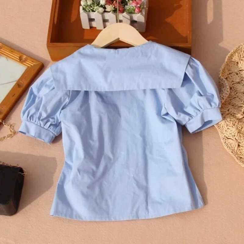 216 Years Summer Baby Toddler Teen Girl Blouses And Tops School Uniform Girls White Blouse Kids Cotton Shirt Childrens Clothes C251007