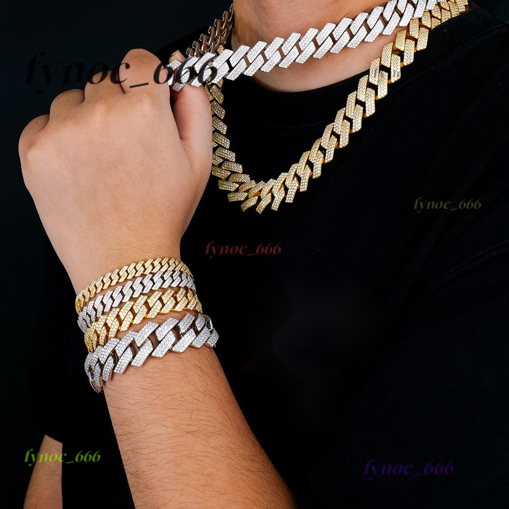 Gra Certified 820mm Luxury Hip Hop Jewelry 925 Silver Mens Iced Out Vvs Diamond Mossanite Moissanite Cuban Link Chain Bracelet