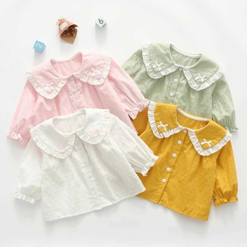 Princess Peter Pan Collar Kids Toddler Baby Girls Jacquard Shirts Autumn Casual Bottoming Tops Clothes C251007