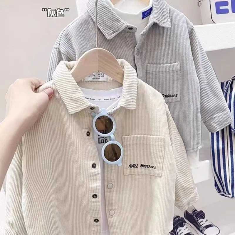 Baby Boys Corduroy Blouses Toddler Kids LongSleeved Top Girls Lapel Shirts 2025 Spring Autumn Childrens Clothing Casual C251007