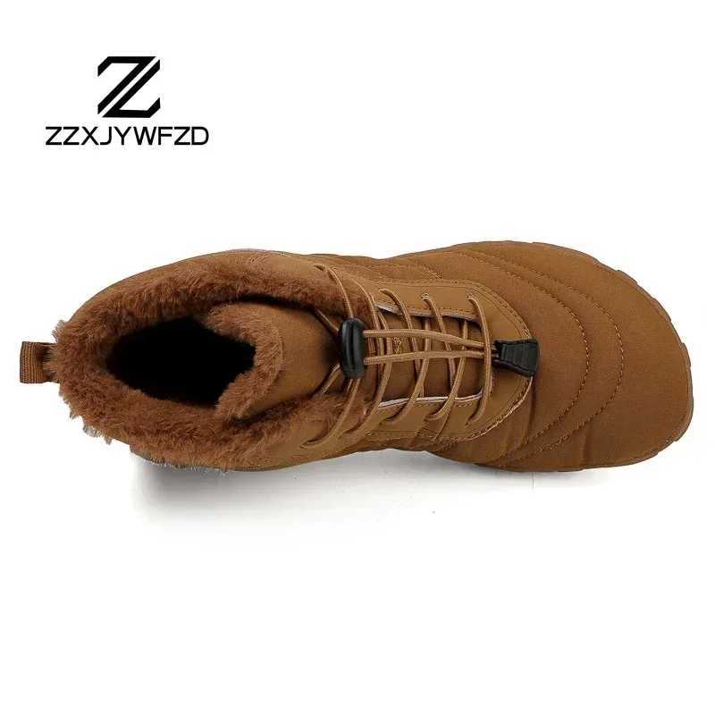 2024 New Winter Boots for Men Snow BareFoot Women Outdoor Nonslip Warm Fur Casual Sneakers Plus Size Ankle Boots Hiking Shoes J251007