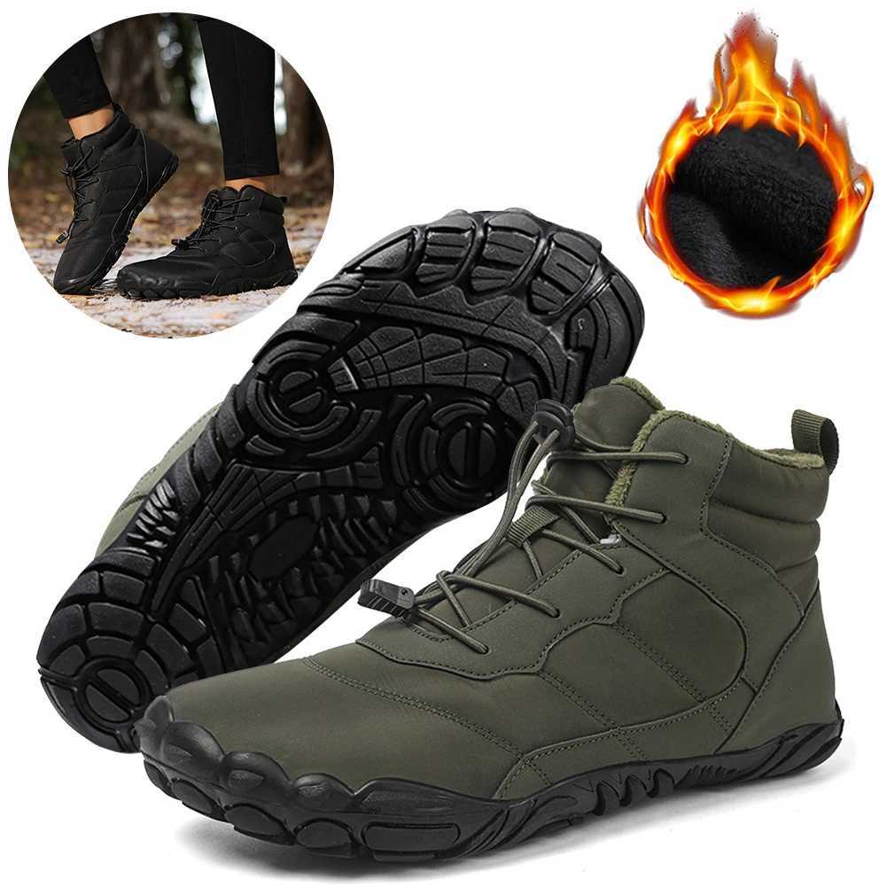 Women Men Trekking Shoes Lightweight Barefoot Shoes Fur Lined Snow Boot Shock Absorption Work Boots Winter Warm Jogging Sneakers J251007
