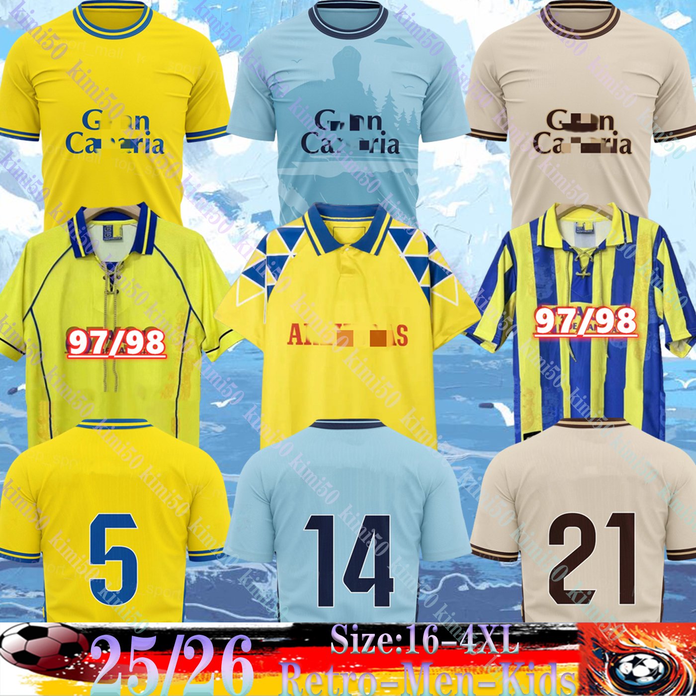25 26 UD Las Palmas Soccer Jerseys Retro 97 98 2025 BENITO A.MOLEIRO JONATHAN ALEX SUAREZVIERA SANDRO Pejino CARDONA LOIODICE Men Kids kits socks Sets Football T Shirts