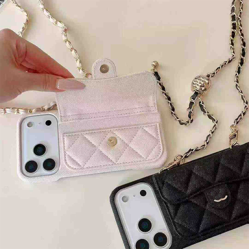 17 Pro Max Designer Phone Case Cross Body for IPhone 11 12 13 14 ProMax Fashion Leather Cases Luxury Chain Phones Cover Card Holder Coin Wallet 2025 a