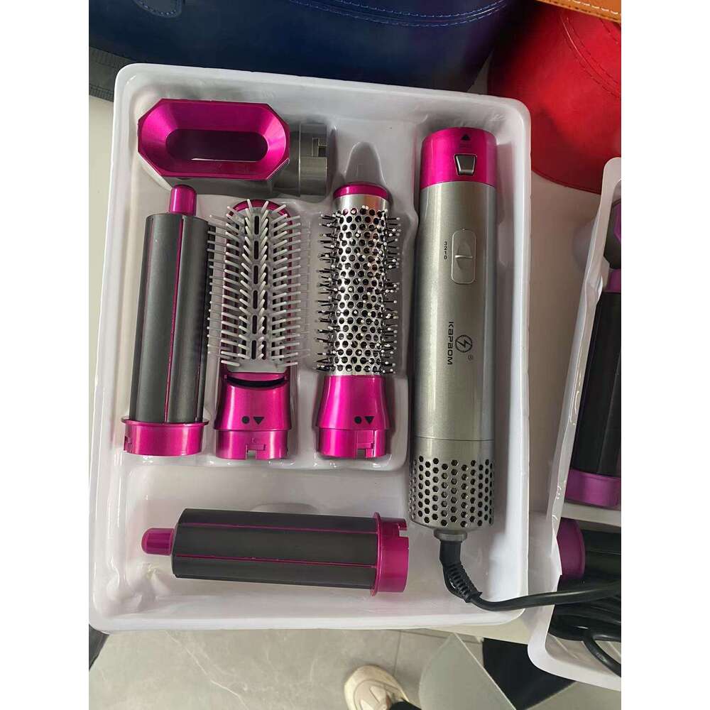 Fully Iron Curling And Straightening Dual-Use Styling 5-In-1 Hot Air Comb Automatic Multi-Functional Hair Dryer Plug-In