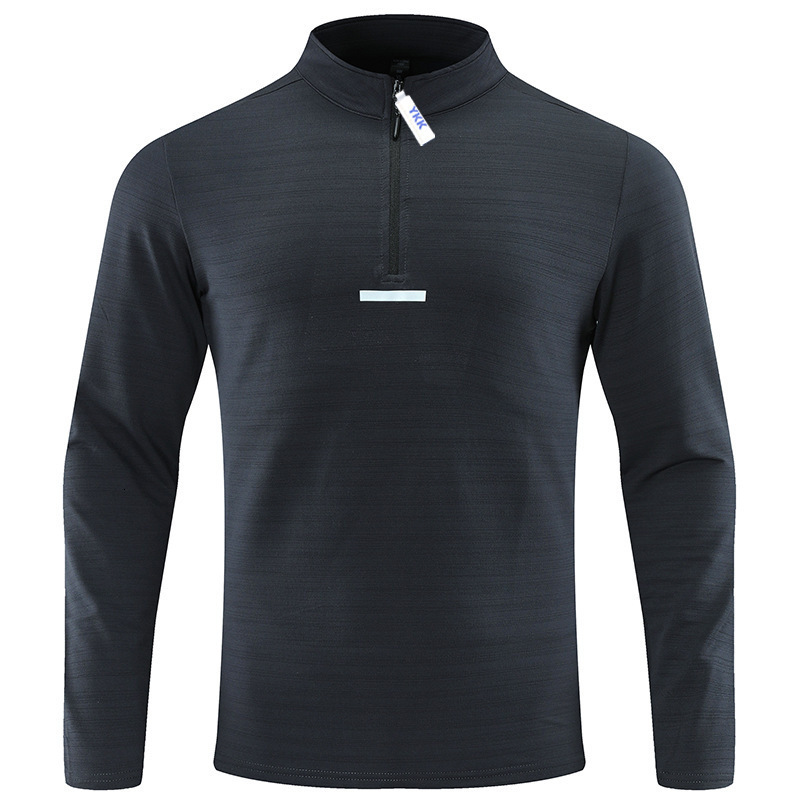 Crew Neck Loose Fit Breathable Quick-Drying Outdoor Long Sleeve T-Shirt Stretchy Sports Casual Half-Zip Top