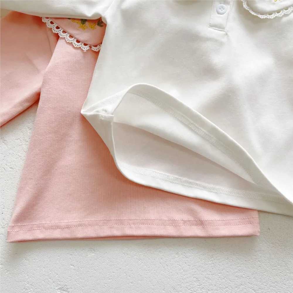 2025 Baby Girls Spring Autumn Clothes Cotton Sweet Lace Embroidery Tops Shirts Kids Children Princess Sweaters Clothing 1 2 3 C251007