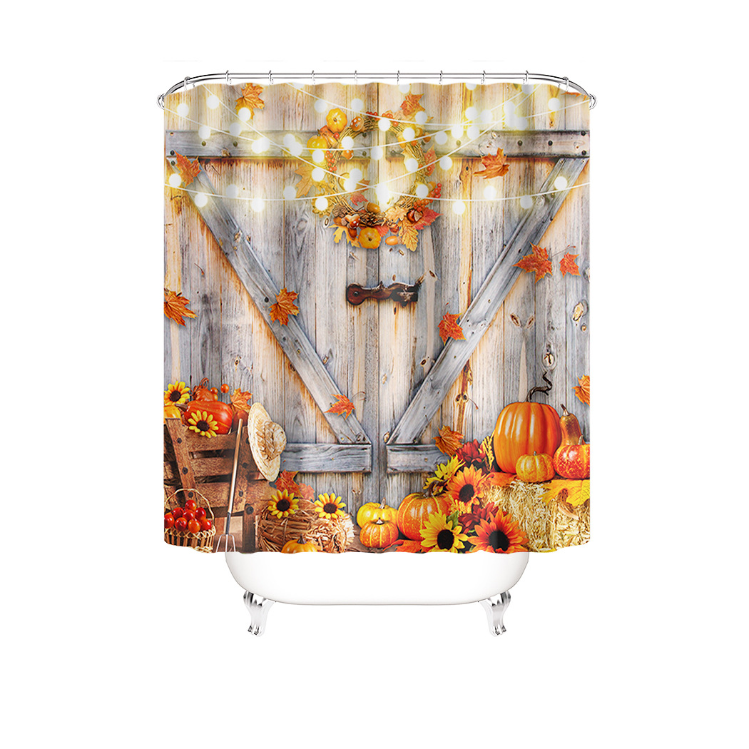 YL-37331 Hot selling shower curtain manufacturer Bomi digital printed polyester shower curtain non-slip mat set