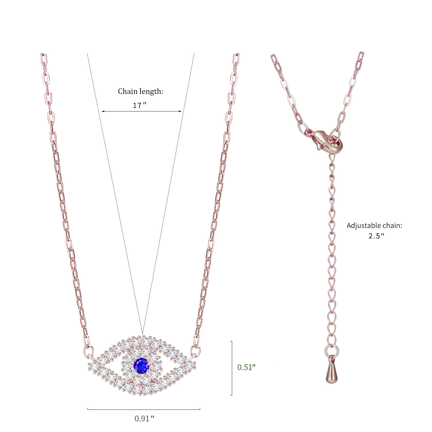 Big Devil Hollow Point Dia Turkish Eye Necklace Pendant Jewelry Mixed Style